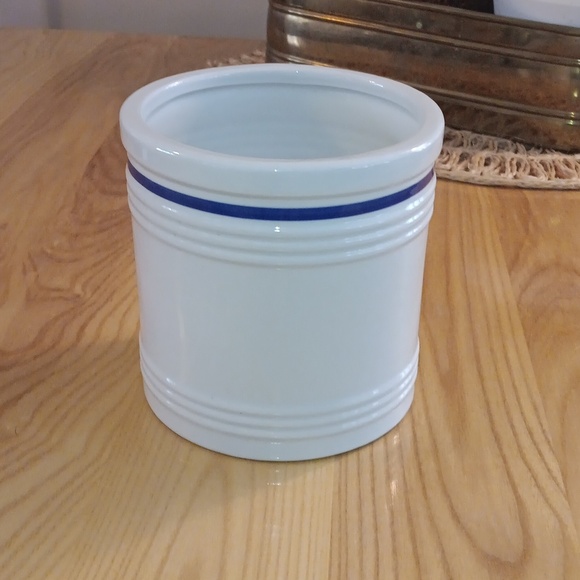 Fitz and Floyd Everyday White Porcelain Utensils Holder White Blue - Picture 4 of 4